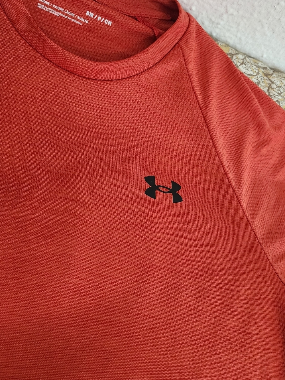 Under Armour Menβs Rust Orange/red Short-Sleeve Gym Athletic Tee - Picture 6 of 8